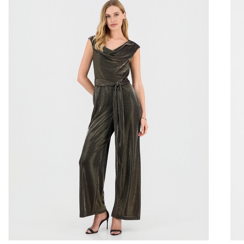 Connected Apparel Shimmering Black Jumpsuit